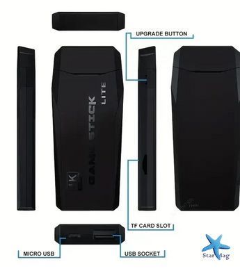 Игровая приставка DATA FROG Y3 Lite Game Stick 64 ГБ с 4K HDMI &bull; Ретро консоль с 10 000 играми и 2 беспроводными джойстиками для телевизора