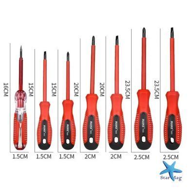 Діелектричні викрутки Screwdriver Set для безпечної роботи з електрикою ∙ Набір діелектричних викруток у чохлі Screwdriver Set 7 шт