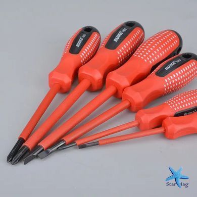 Діелектричні викрутки Screwdriver Set для безпечної роботи з електрикою ∙ Набір діелектричних викруток у чохлі Screwdriver Set 7 шт