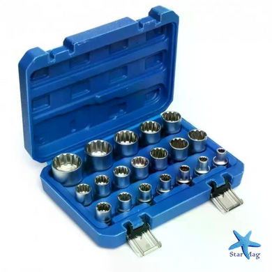 Набір 12-гранних торцевих головок Kraft&Dele KD10348 21 шт 1/2&Prime; &bull; Комплект головок Kraft&Dele KD10348 8&ndash;36 мм у кейсі для авто, гаража та ремонту