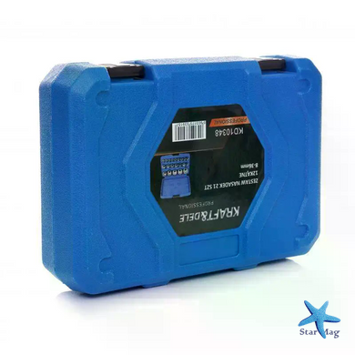 Набір 12-гранних торцевих головок Kraft&Dele KD10348 21 шт 1/2&Prime; &bull; Комплект головок Kraft&Dele KD10348 8&ndash;36 мм у кейсі для авто, гаража та ремонту