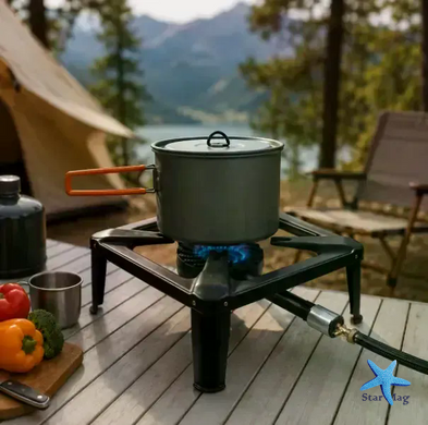 Газова плита Gas Cooker SGB-04D 40&times;40 см &bull; Чавунний одноконфорковий газовий пальник Gas Cooker SGB-04D під балон пропан-бутан для казана, дачі та приготування їжі на вулиці