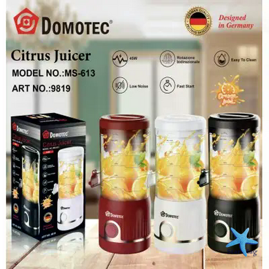 Мини-блендер Domotec MS-613 белый 250 мл 45 Вт &bull; Компактный кухонный блендер для смузи, соков, соусов и детского питания