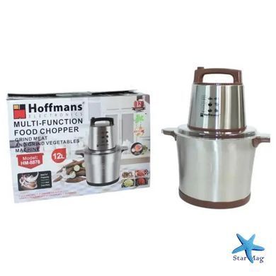 Электрический измельчитель Hoffmans 12L 4800W HM-8878 &bull; Мощный кухонный металлический чоппер