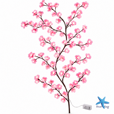 Гирлянда Сакура KAR307 1,8 м 96 LED USB &bull; Декоративная гирлянда KAR307 с цветами, 8 режимами и теплым светом для интерьера и праздников