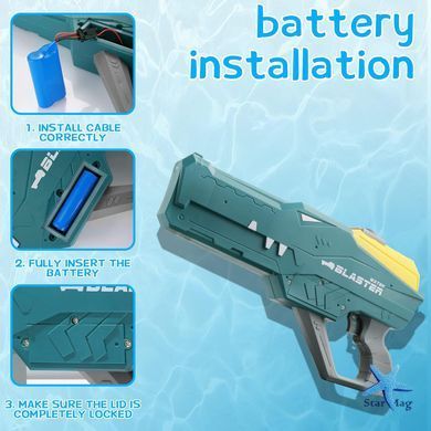 Водяний пістолет дитячий &laquo;Крокодил&raquo; Water Gun &bull; Акумуляторний водяний бластер з автоматичним набором води для літніх ігор
