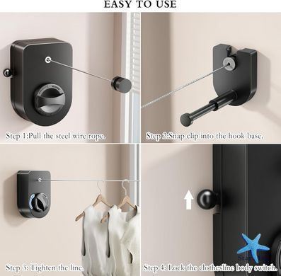 Сушка трос Wall Dryer WD-5 для білизни ∙ Надійна та зручна сушка Wall Dryer WD-5