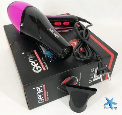 Фен GEMEI GM-1766 2.6кВт AC &bull; Мощный профессиональный фен для волос GM-1766