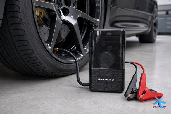 Пусковое устройство 965A с компрессором &bull; Автомобильный Jump Starter 12V 4в1 с насосом 150 PSI, Power Bank и LED-фонарем