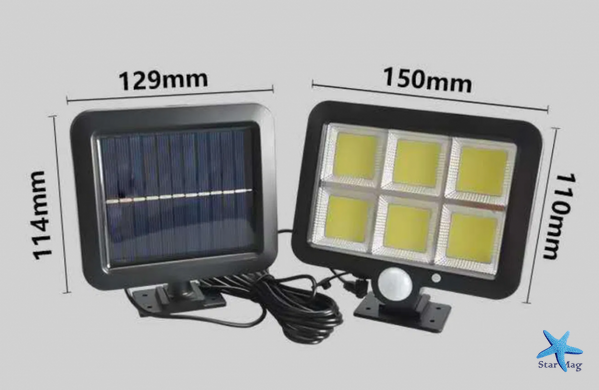 Уличный фонарь на солнечной батарее с датчиком движения и аккумулятором Split solar wall lamp / LED cветильник подвесной с креплением