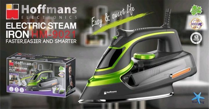 Утюг Hoffmans HM-9021 3000W &bull; Паровой утюг с керамической подошвой функцией автоотключения и мощным паровым ударом